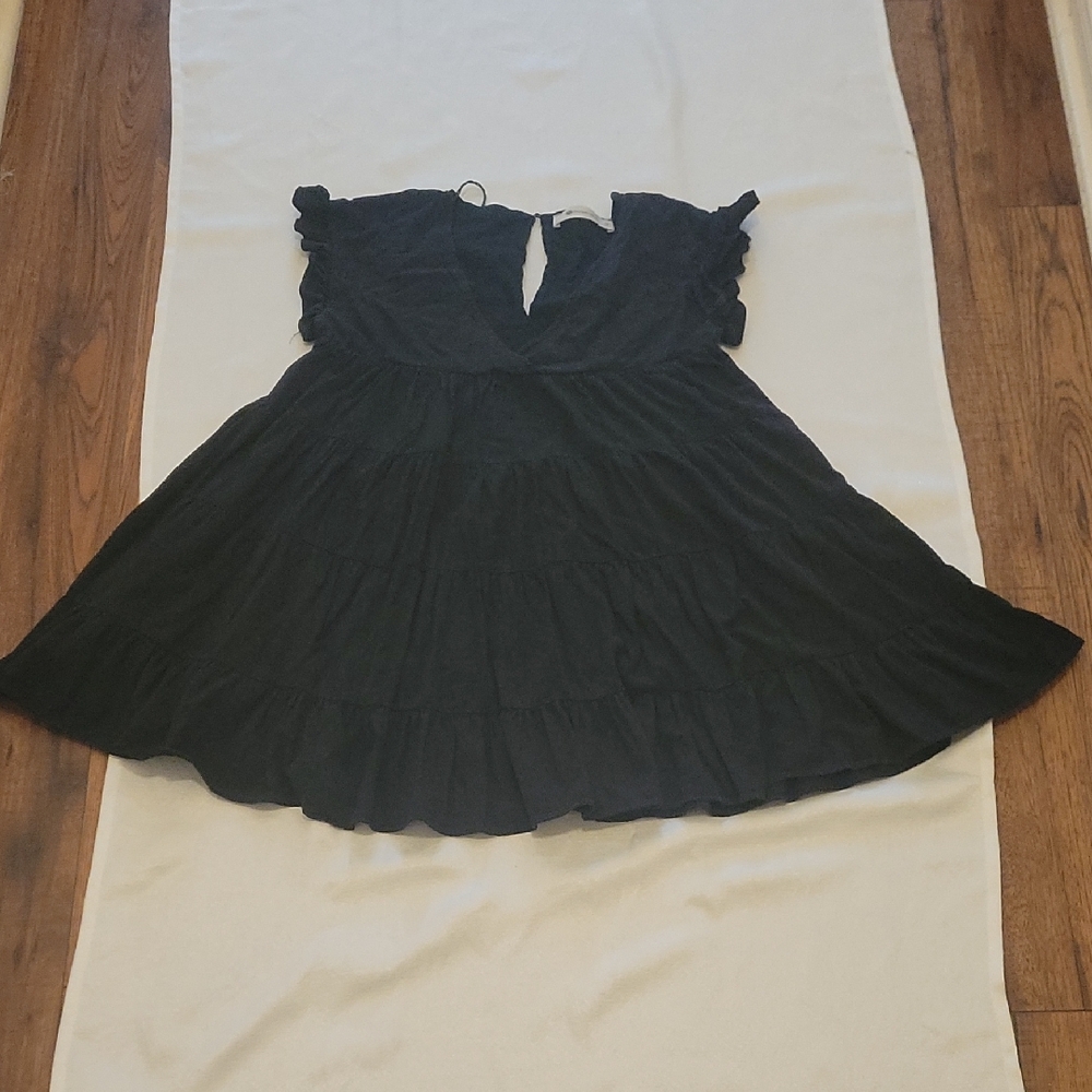 The Impeccable Pig Black Ruffled Dress Size S